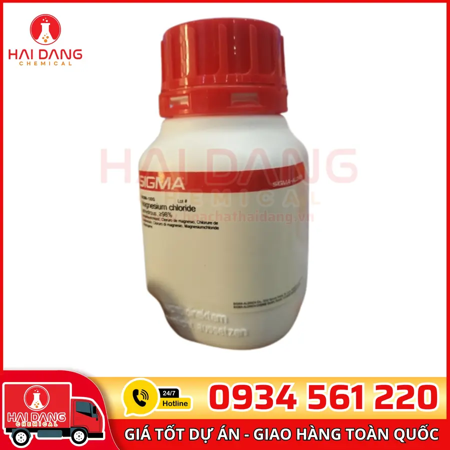 Magnesium Chloride Anhydrous, ≥98% lọ 100g, hãng Sigma