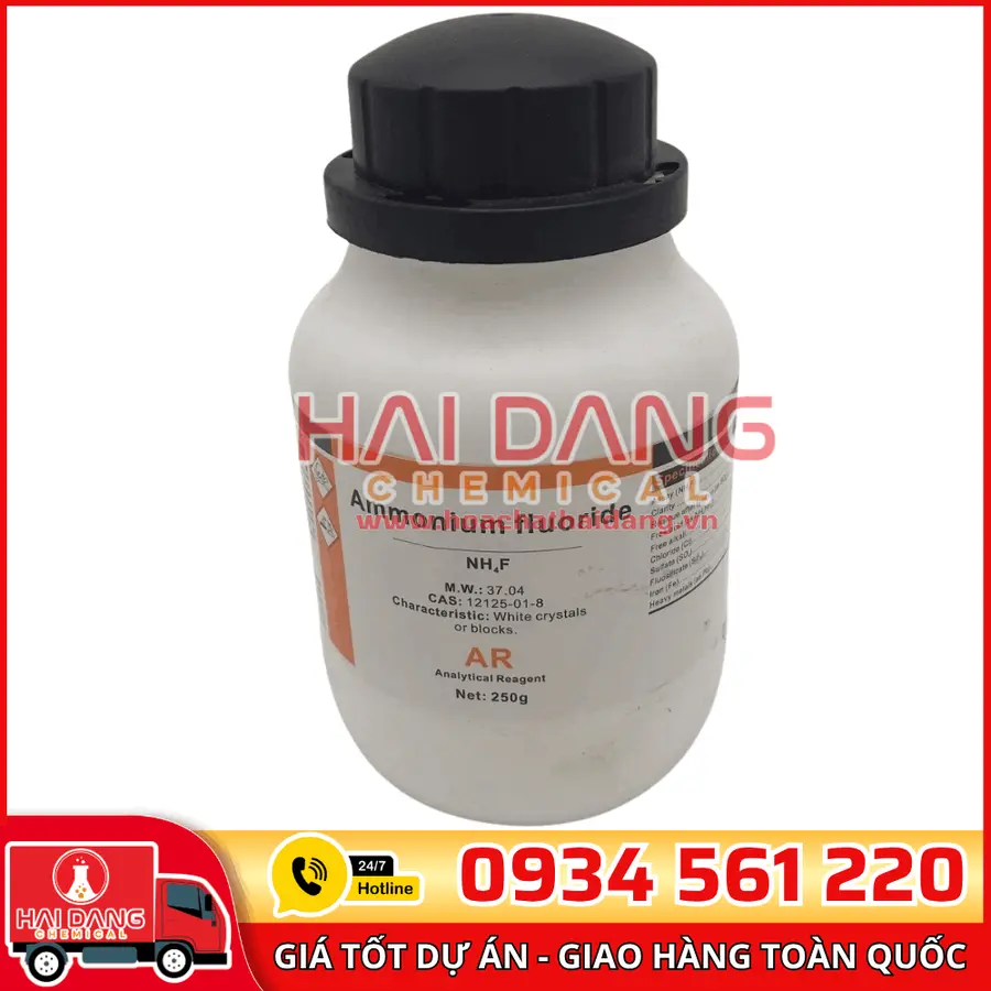 Ammonium Fluoride  NH₄F, lọ 500g - hãng Xilong