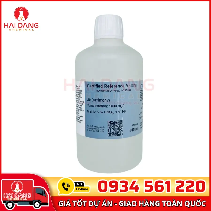 Dung Dịch Chuẩn Antimony (Sb) 1g/L Cho AAS CPAchem