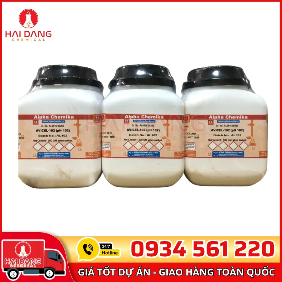 Avicel-101 (pH 101)  lọ 500g, hãng Alpha Chemika