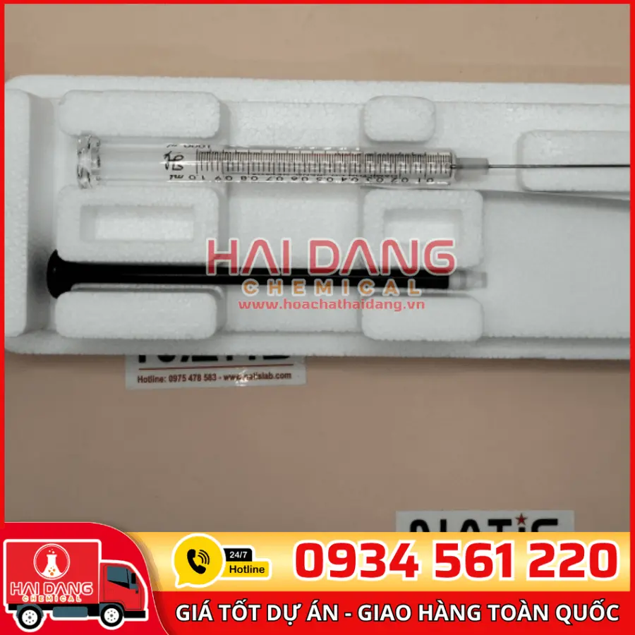 Dụng cụ hút mẫu, bơm mẫu Syringe 1001 LTN 1mL, hãng Hamilton, USA