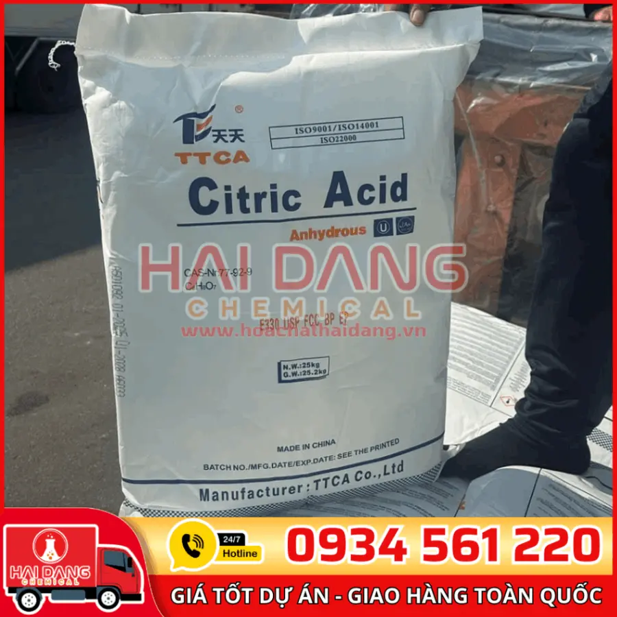 Acid Citric Khan Anhydrous C6H8O7 Trung Quốc