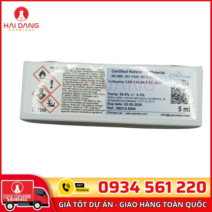 n-Hexane 10mg Chất Chuẩn Phân Tích Độ Tinh Khiết Cao CPAchem
