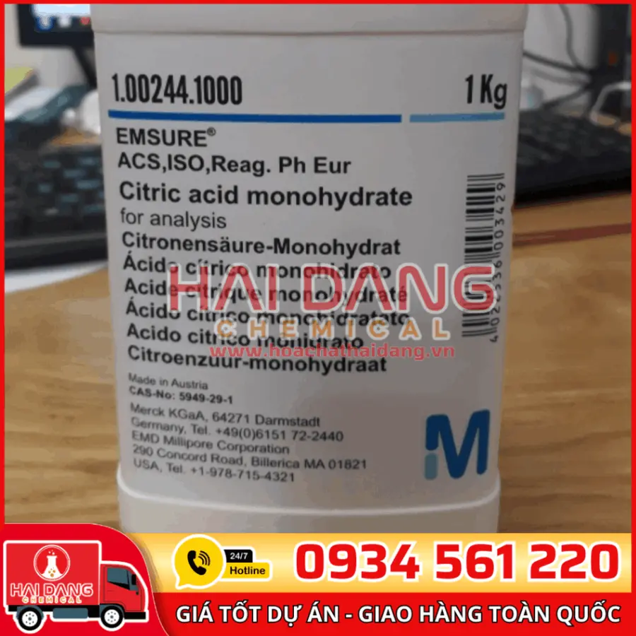 Citric acid monohydrate lọ 1kg - Merck