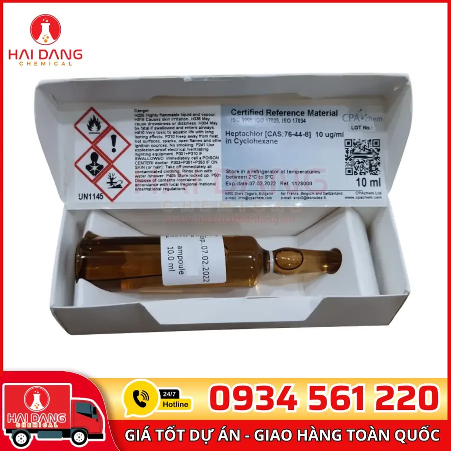 Dung Dịch Chuẩn Heptachlor 10 µg/mL Trong Cyclohexane – CPAchem