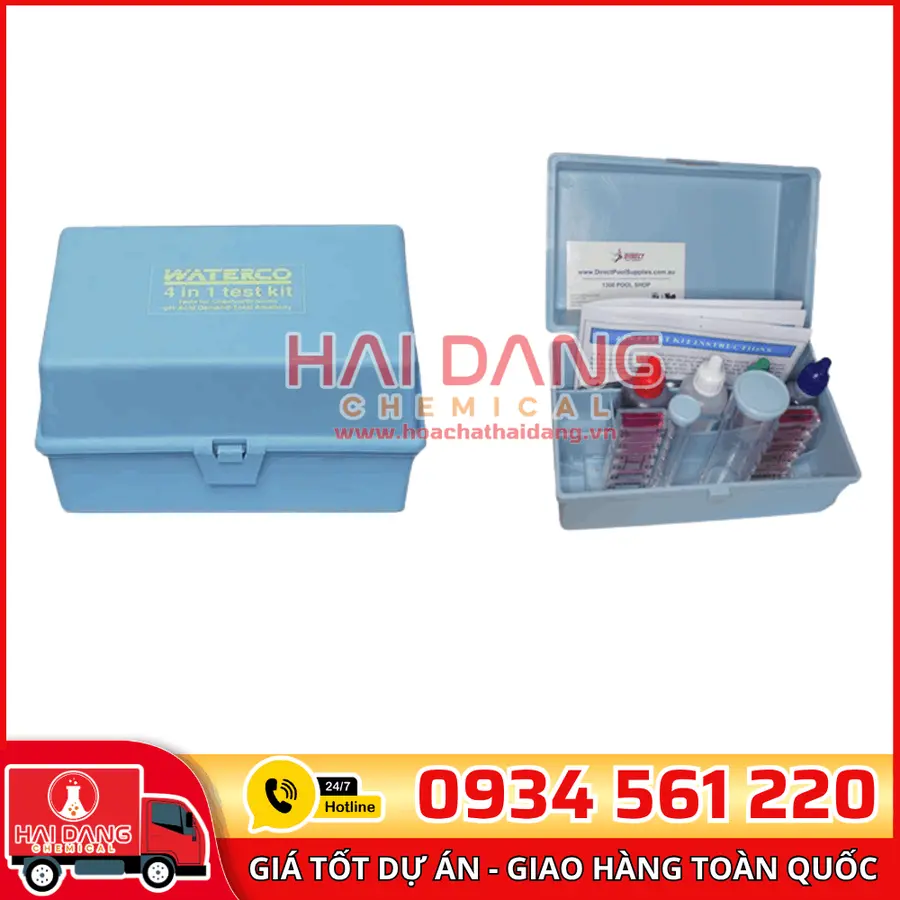 Hộp Test Nước 4 In 1 Waterco 31410 Kiểm Tra Nhanh Chỉ Số Hồ Bơi