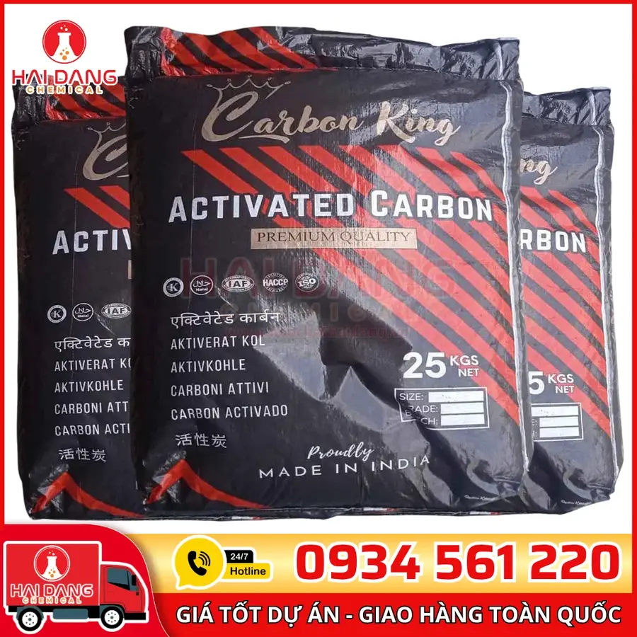 Than Hoạt Tính Hạt CKB Iodine 500 Ấn Độ Bao 25kg