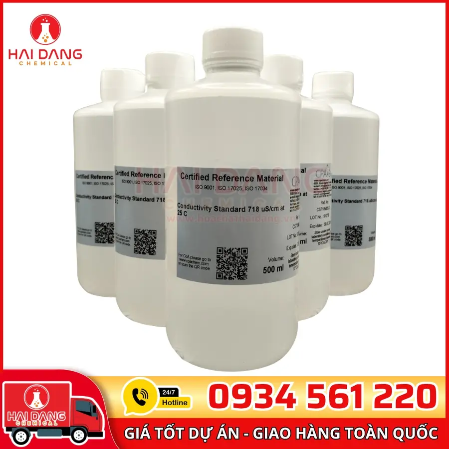 Dung Dịch Chuẩn Độ Dẫn 718µS/cm Chai 500mL CPAchem