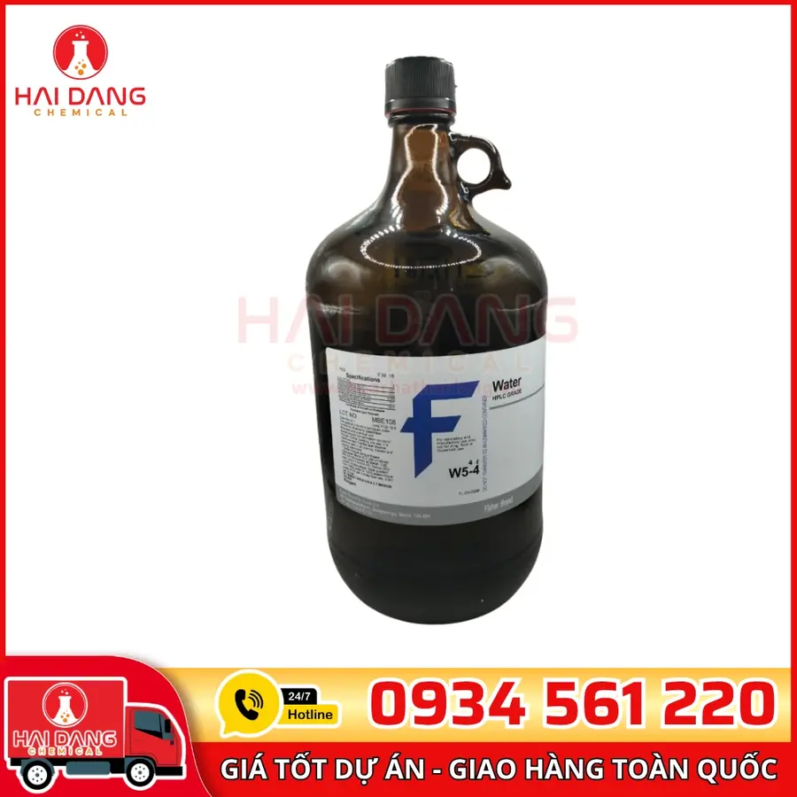 Water (HPLC Grade)  lọ 4l, hãng Fisher