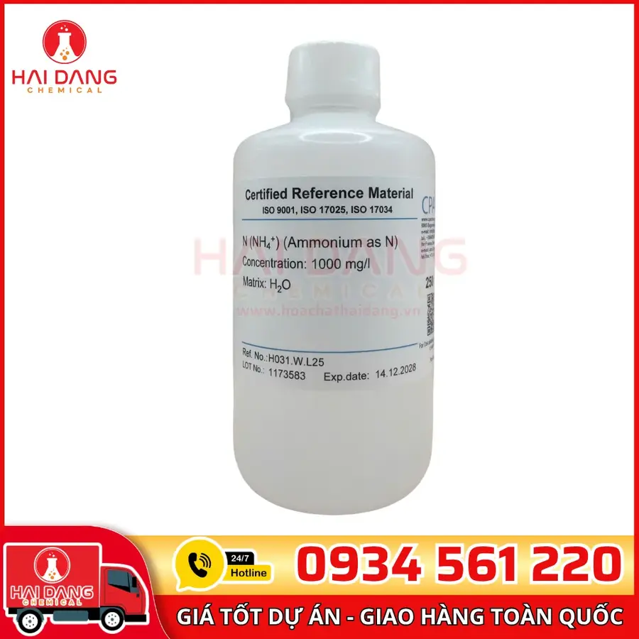 Ammonium as N 10mgL 500ml Dung Dịch Chuẩn Phân Tích CPAchem