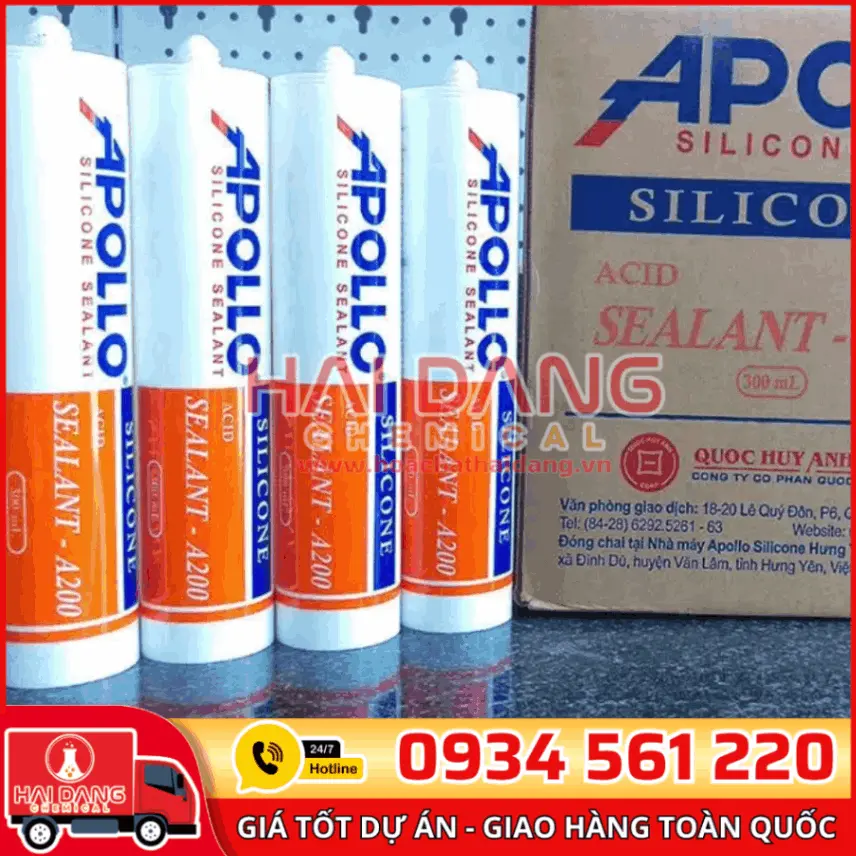 Keo Silicone Apollo A200 300ml – Trám Khe, Dán Kính, Chống Thấm Hiệu Quả