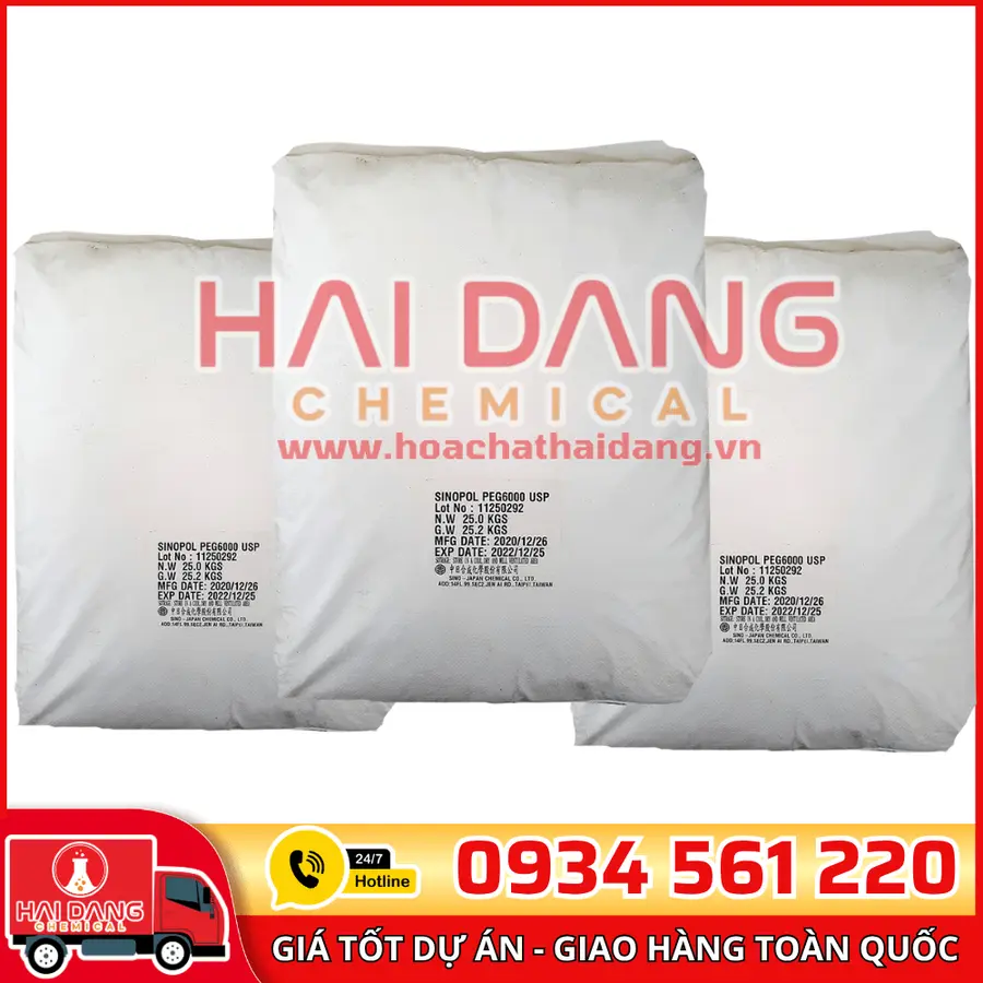 PEG 6000 Ấn Độ – Tá Dược Dạng Rắn Dùng Trong Dược Phẩm