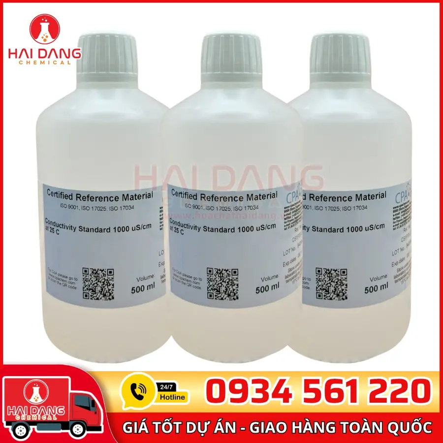 Dung Dịch Chuẩn Độ Dẫn 1000µS/cm Chai 500mL CPAchem
