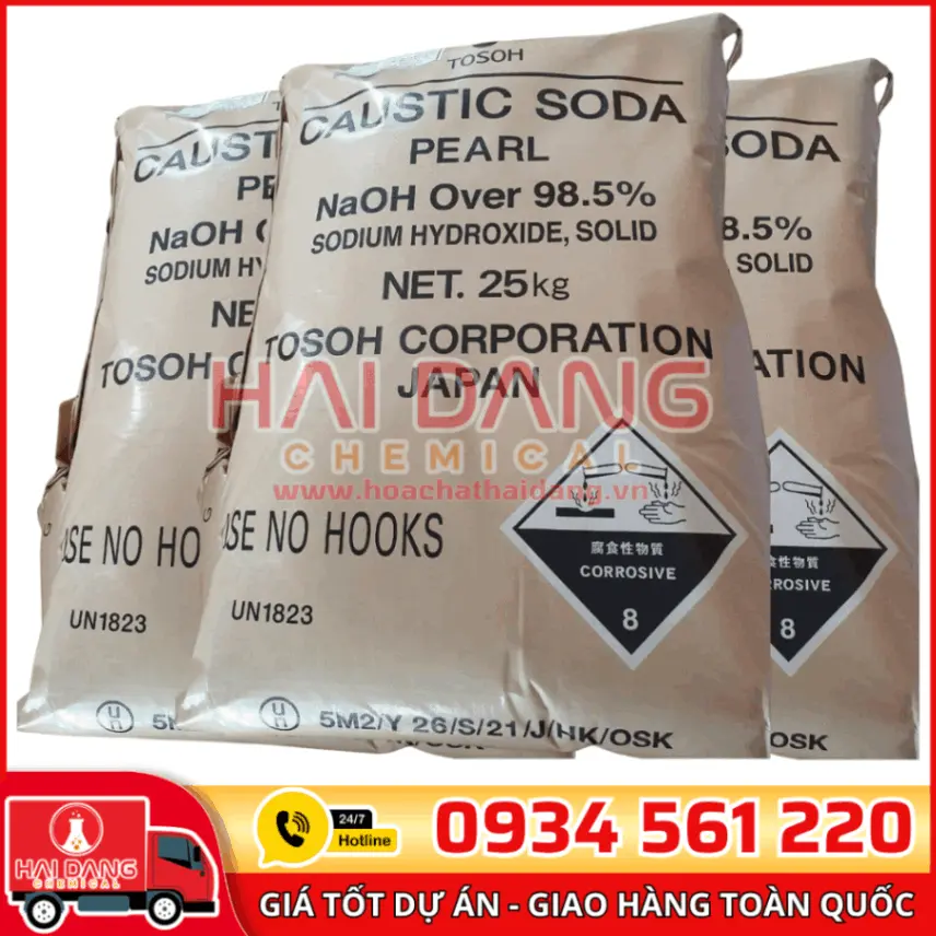 Xút Vảy Sodium Hydroxide NaOH 99% Caustic Soda Nhật Bản