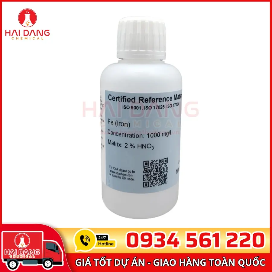 Dung Dịch Chuẩn Iron (Fe) 1g/L 100mL Cho AAS CPAchem