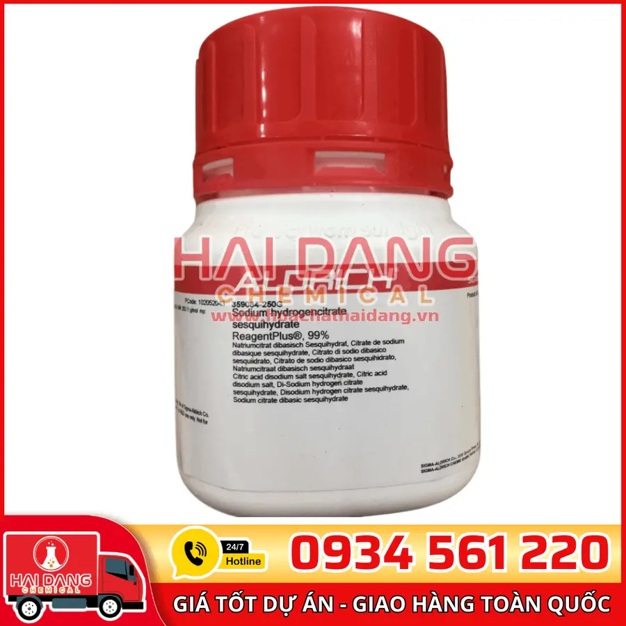 Sodium hydrogencitrate sesquihydrate lọ 250g, hãng Sigma