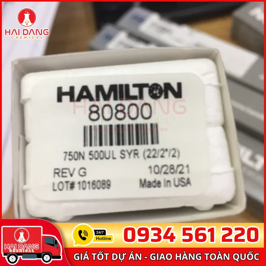 Dụng Cụ Hút Mẫu Syringe 750N 500µL – Mã 80800, Hãng Hamilton – USA