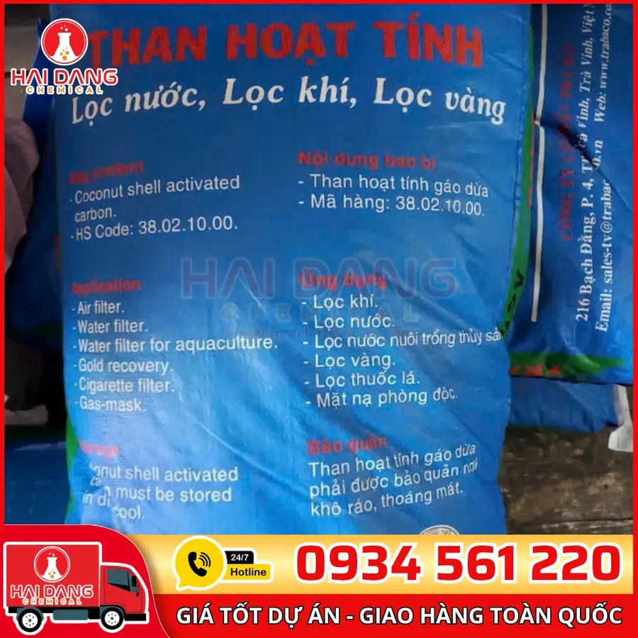 Than Hoạt Tính Gáo Dừa TB4 Iodine 800-900 Việt Nam Bao 25kg