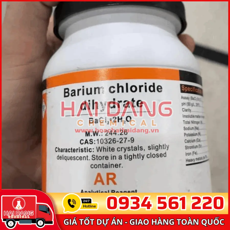 Barium Chloride BaCl₂, lọ 500g - hãng Xilong