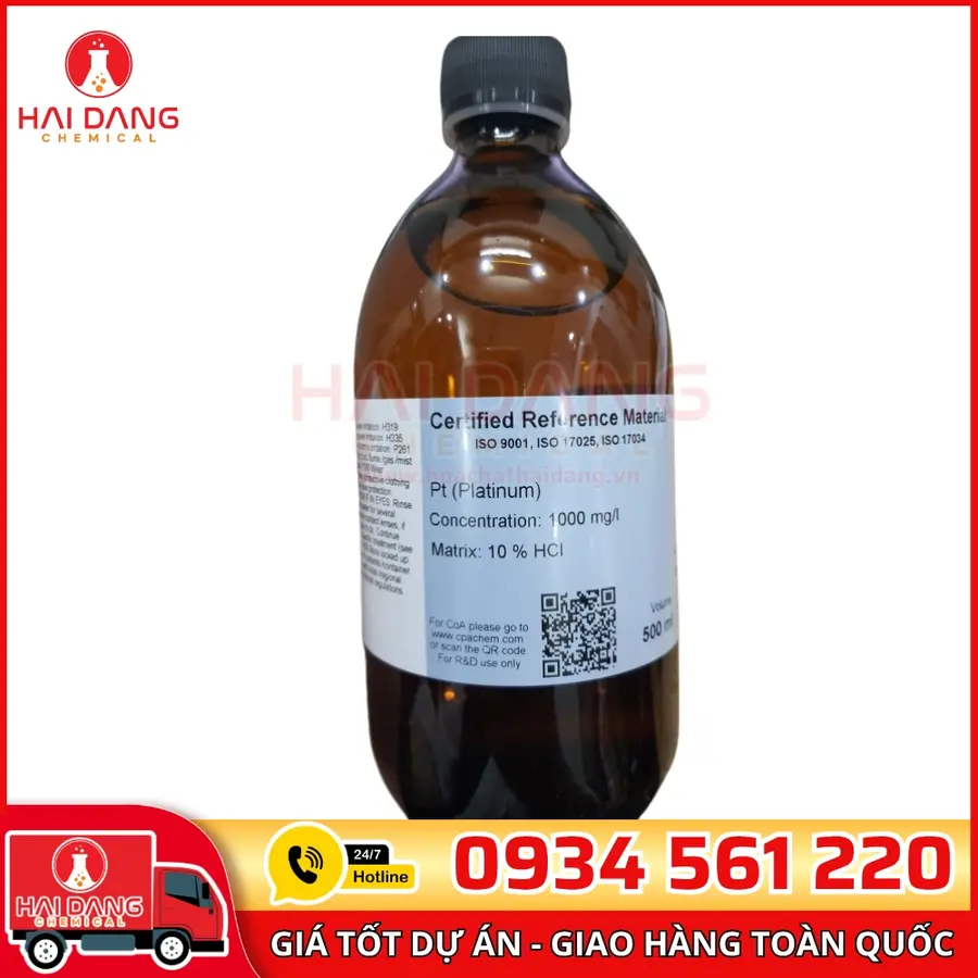 Dung Dịch Chuẩn Platinum Pt 1g/L Trong HCl 500mL – CPAchem