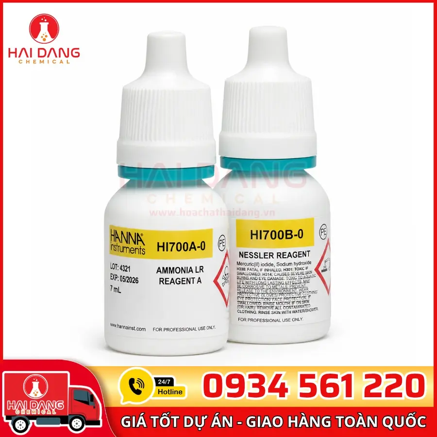 Thuốc Thử Cho Checker Amoni LR HI700, 25 lần - Hanna Ý