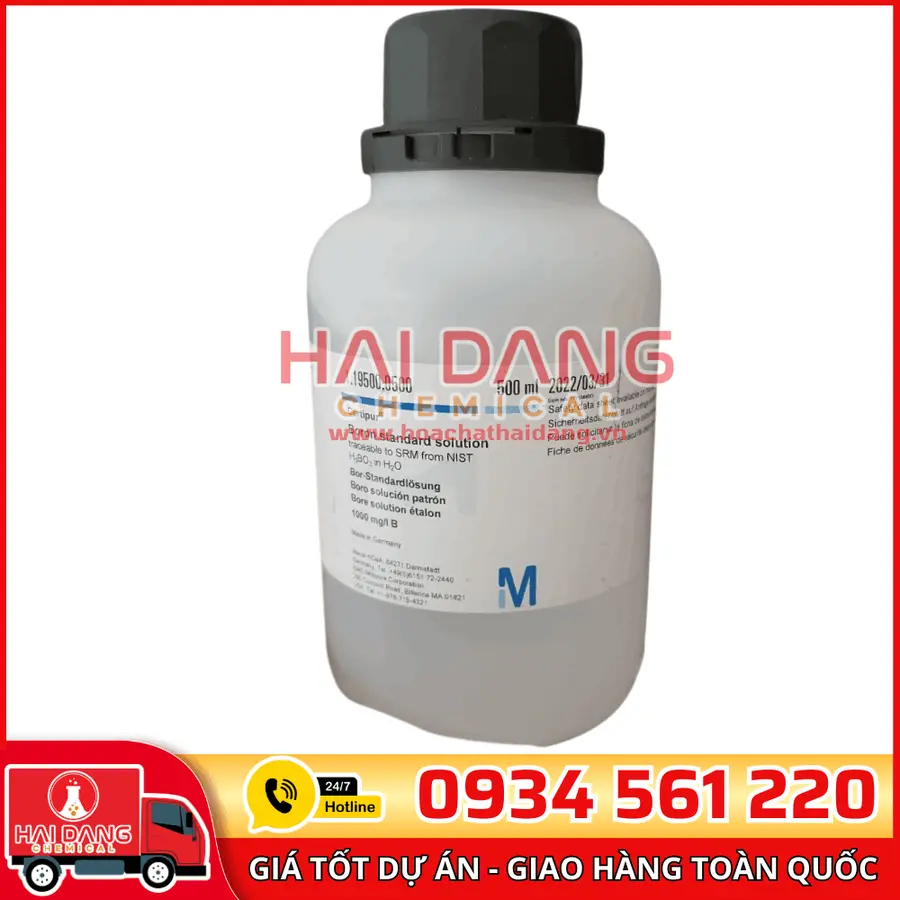 Dung dịch chuẩn Boron (B) 1000 mg/L lọ 500ml - Merck