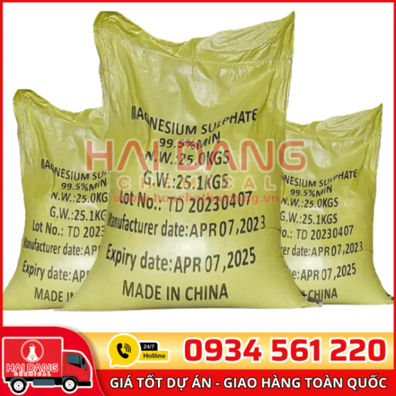 MAGIE SUNPHATE HEPTAHYDRATE 99,5% MGSO4 TRUNG QUỐC