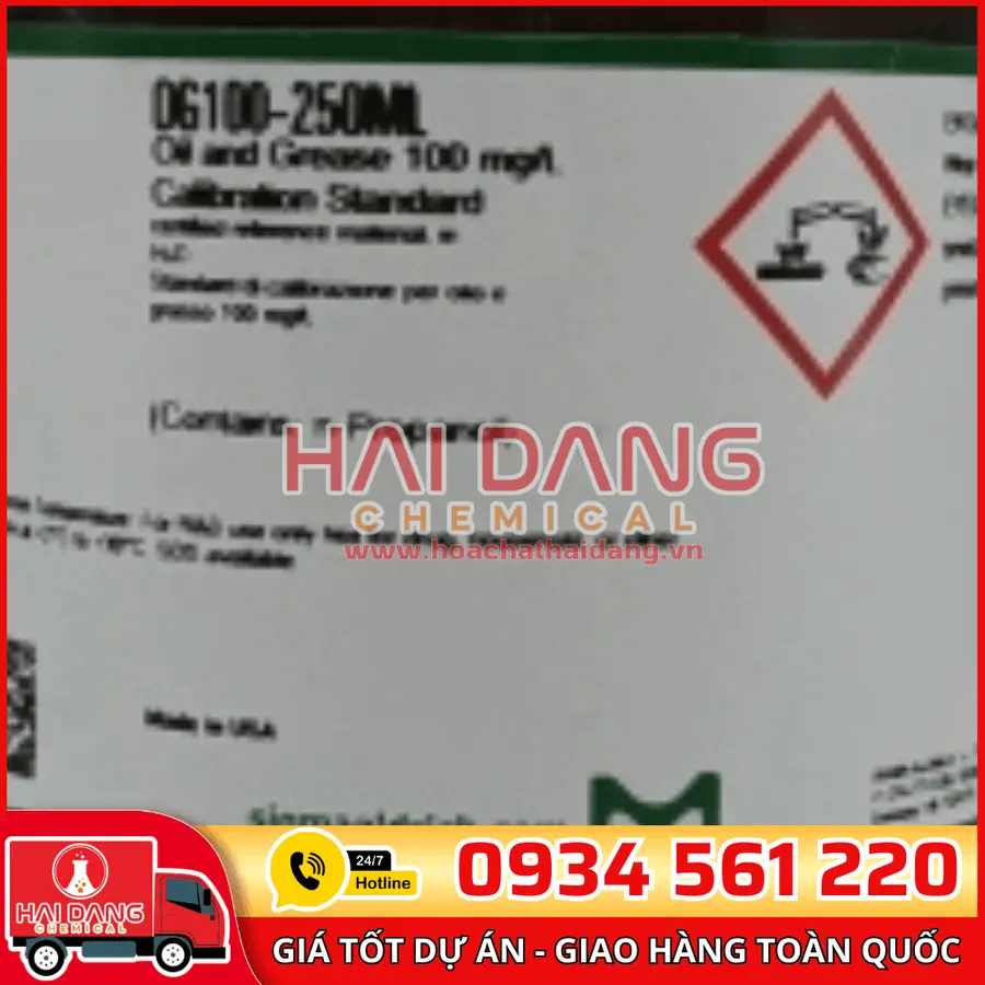 Oil and Grease 100 mg/L Calibration Standard lọ 250ml, hãng Singma