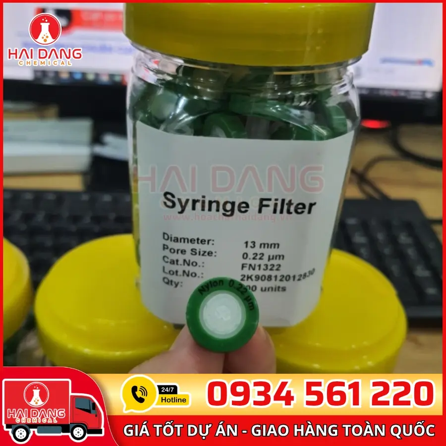 Đầu Lọc Nylon Syringe Filter 0.22µm, Đường Kính 13mm – Trung Quốc