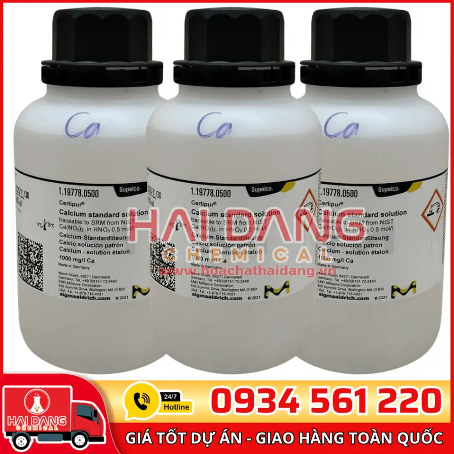 Dung dịch chuẩn Canxi (Calcium) 1000 mg/L lọ 500ml - Merck