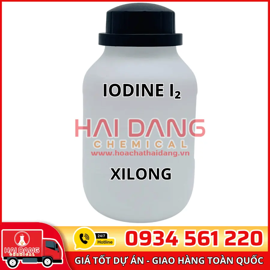 Iodine I₂, lọ 500g - hãng Xilong