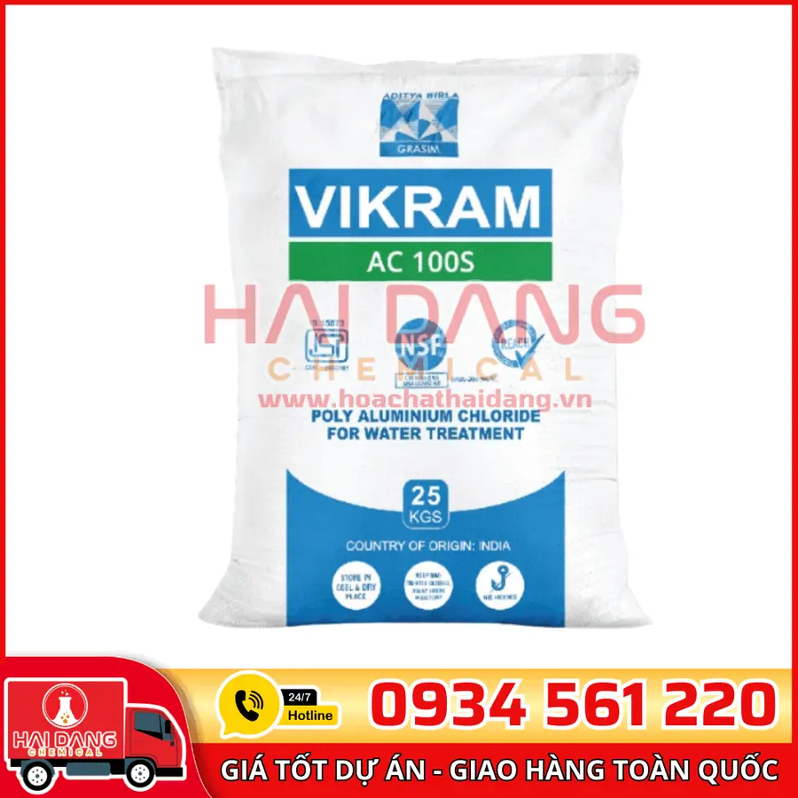 Polyaluminium Chloride Vikram AC 100s PAC Al2O3 31% Ấn Độ