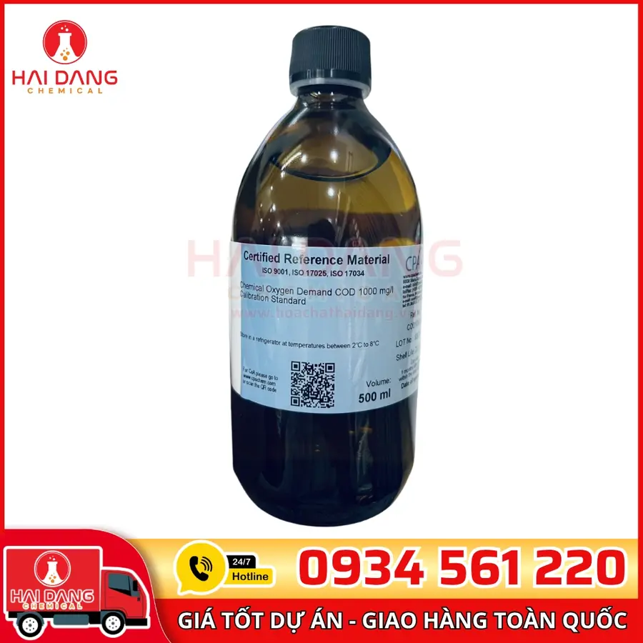 Dung Dịch Chuẩn COD 1000mg/L Chai 500ml Phân Tích – CPAchem