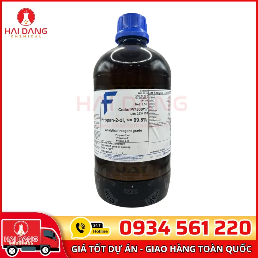 Isopropanol  lọ 2,5l, hãng Fisher