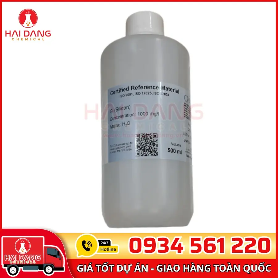 Silicon Si 1gL 500ml Dung Dịch Chuẩn AAS Phân Tích CPAchem