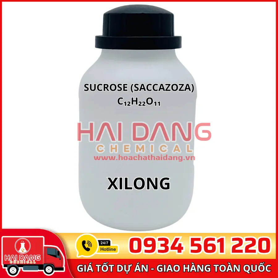 Sucrose (Saccazoza) C₁₂H₂₂O₁₁, lọ 500g - hãng Xilong