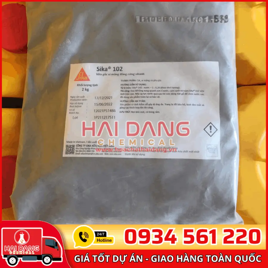 Sika 102 – Vữa Chống Thấm Siêu Nhanh, Ngăn Nước Tức Thì
