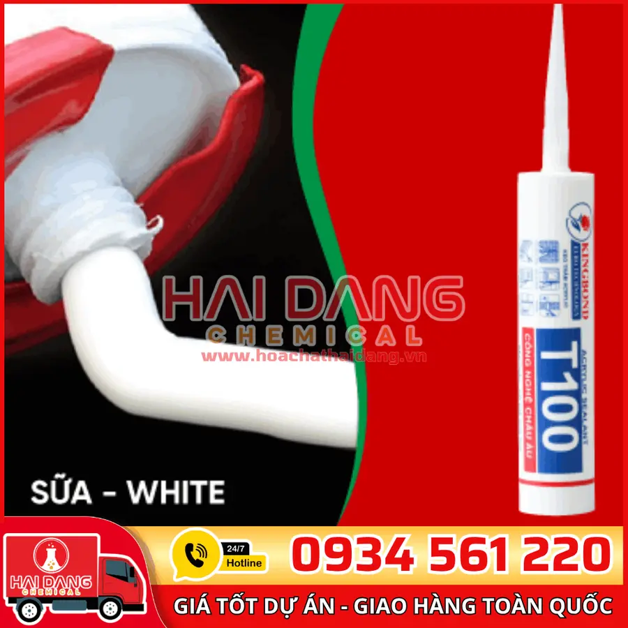 Keo Silicone Kingbond T100 – Trung Tính, Trám Khe, Dán Kính Hiệu Quả