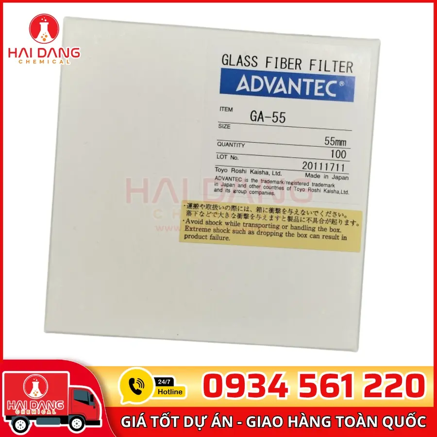 Giấy Lọc Sợi Thủy Tinh GA-55, Đường Kính 55mm – Hãng Advantec, Nhật Bản