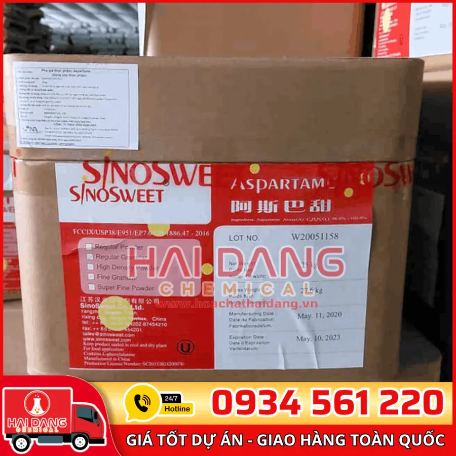 Đường Aspartame Trung Quốc Thùng 25kg