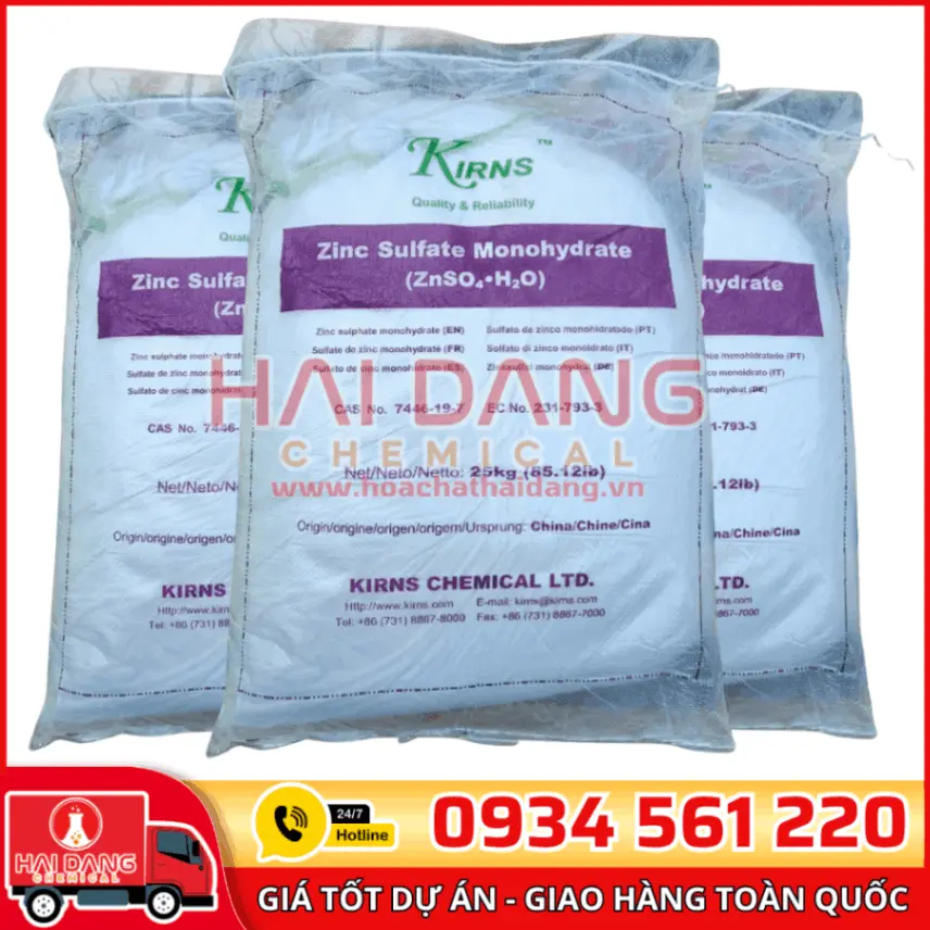 Zinc Sulfate Monohydrate ZnSO4.H2O 98% Trung Quốc 