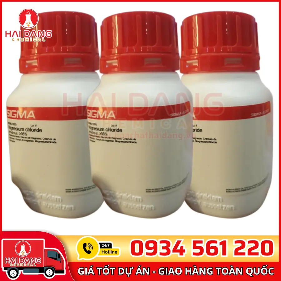 Magnesium Chloride Anhydrous, ≥98% lọ 100g, hãng Sigma