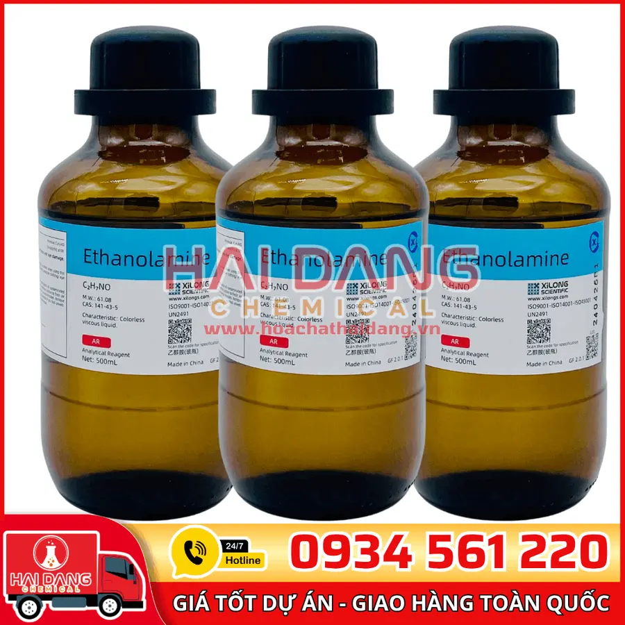 Tri Ethanol Amine C₆H₁₅NO₃, lọ 500g - hãng Xilong