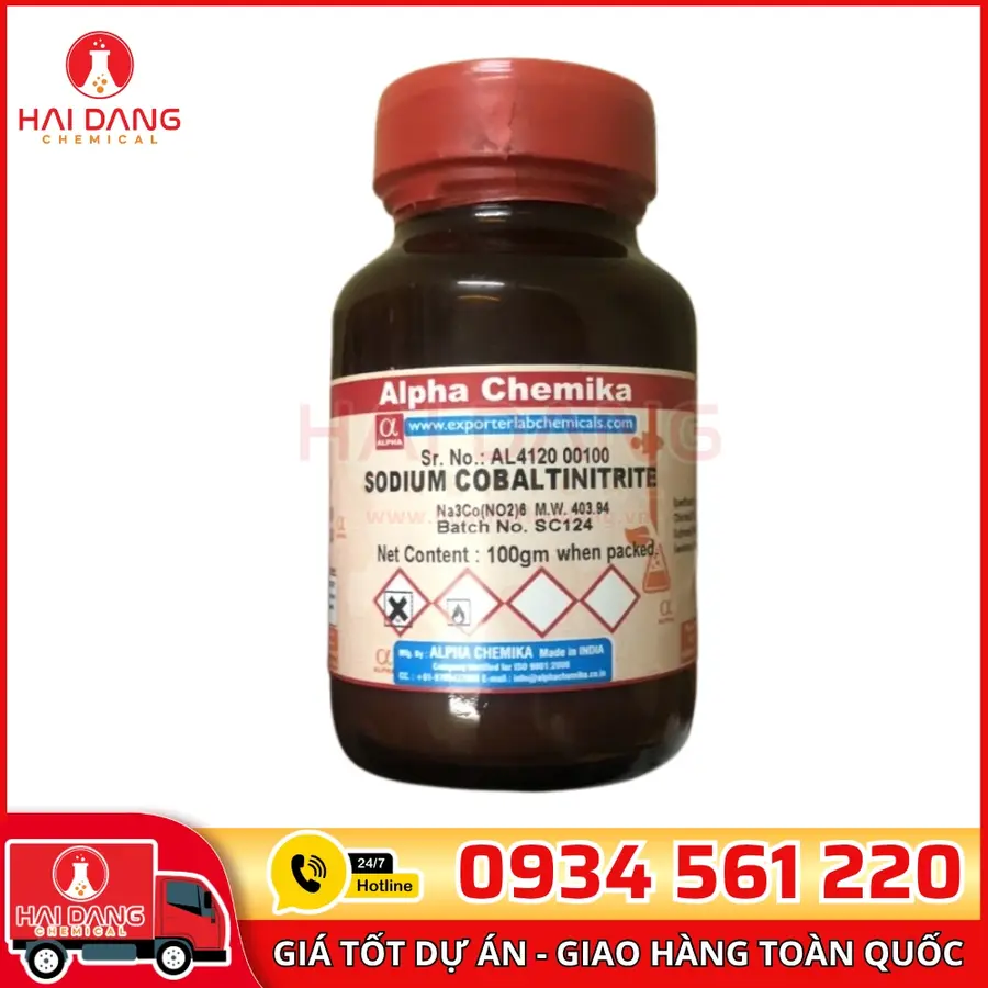 Sodium Cobaltinitrite lọ 100g, hãng Alpha Chemika