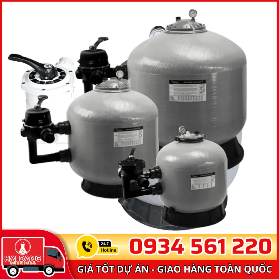 Bình Lọc Bể Bơi Emaux Van Ngang S450–S700 – Gọn Gàng, Hiệu Quả