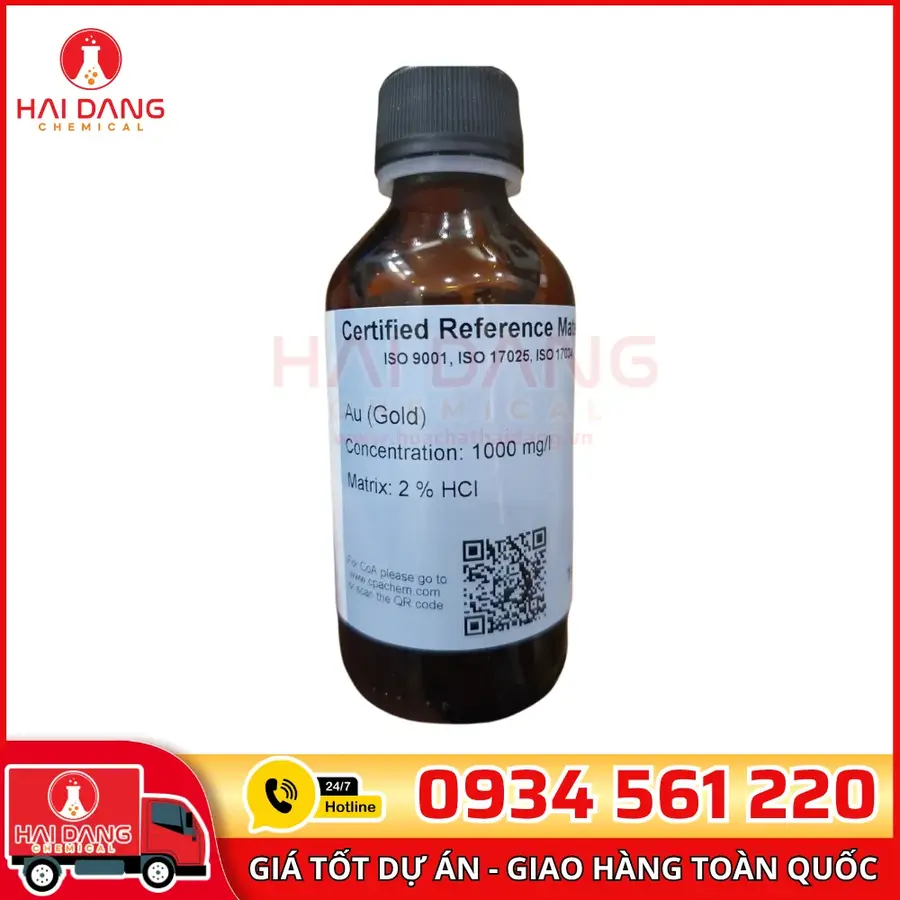 Dung Dịch Chuẩn Vàng (Au) 1000mg/L Cho AAS CPAchem