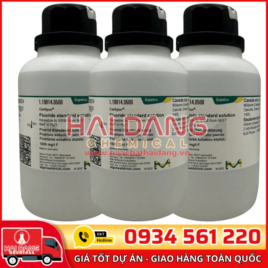 Dung dịch chuẩn Fluoride (F⁻) 1000 mg/L lọ 500 mL - Merck