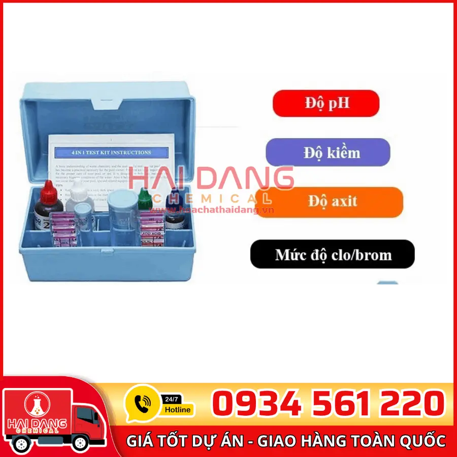 Hộp Test Nước 4 In 1 Waterco 31410 Kiểm Tra Nhanh Chỉ Số Hồ Bơi