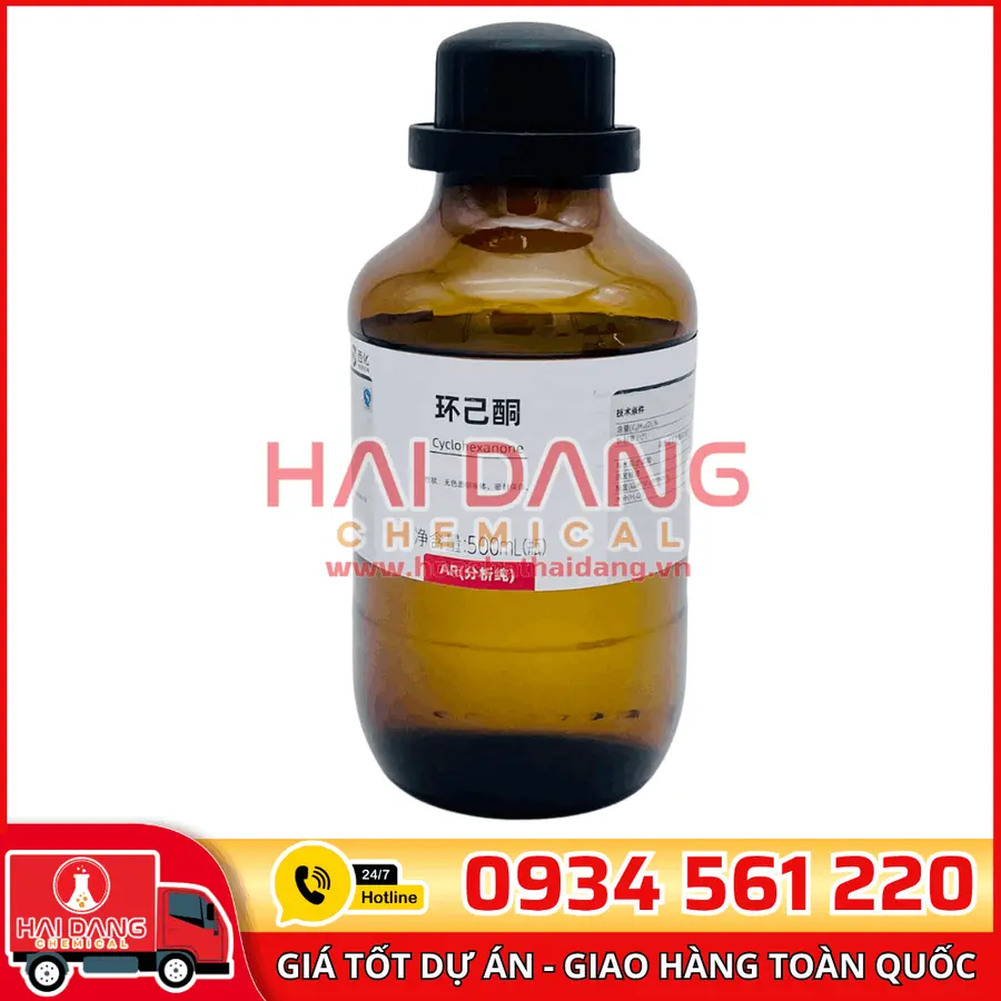 Cyclo Hexanone C₆H₁₀O, lọ 500g - hãng Xilong