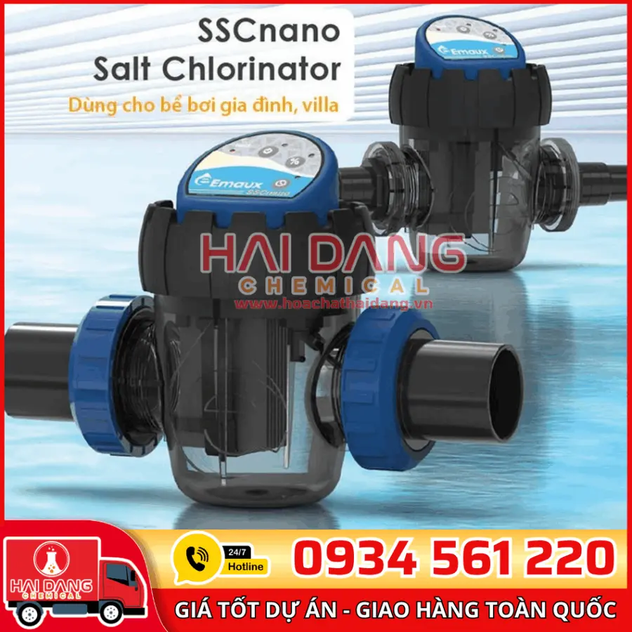 Điện Phân Muối Bể Bơi Emaux SSCNano Tạo Clo Tự Động